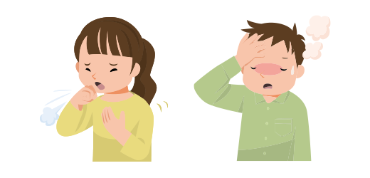 イメージ：風邪の症状が出ている男女のイラスト