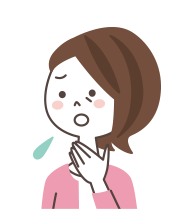 イメージ：うまくお薬を吸えていない気がする女性のイラスト