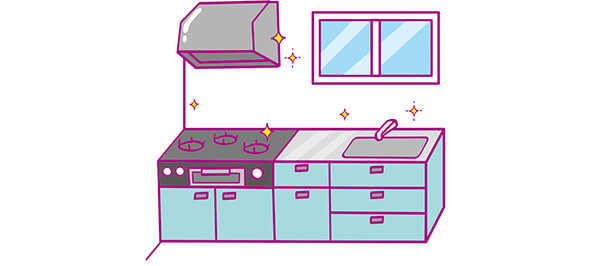 イメージ：清潔な台所のイラスト