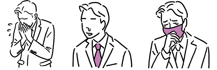 イメージ：花粉症の症状が出ている男性のイラスト