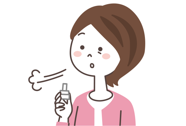 イメージ：吸入する前には、ブリーズヘラー®に息がかからないよう、十分に息を吐く