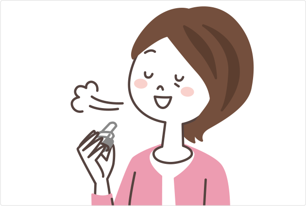 イメージ:吸入後、息止めをしていない