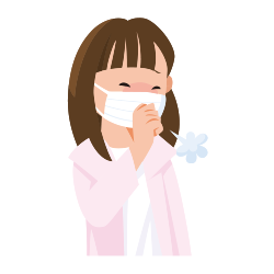 イメージ：せきをする女の子のイラスト
