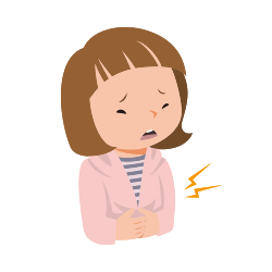 イメージ：腹痛が出ている女の子のイラスト