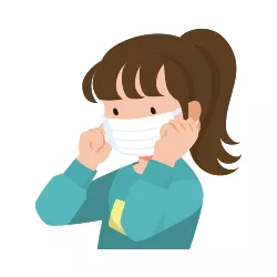 イメージ：マスクを着ける女性のイラスト