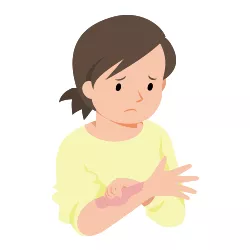 イメージ：肌が赤くなった女性のイラスト