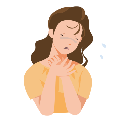 イメージ：重いアレルギー症状のイラスト