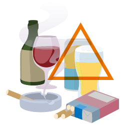 イメージ：お酒やタバコは控える