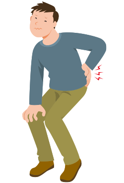 イメージ：腰に手を充てている男性のイラスト