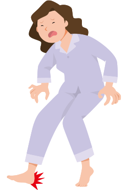 イメージ：かかとに痛みがある女性のイラスト