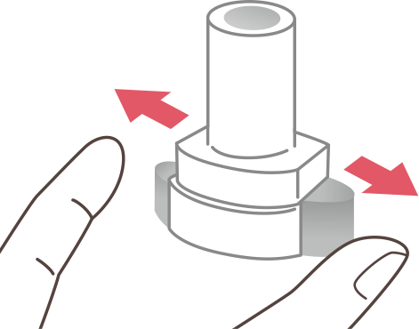 イメージ：最後まで押したらボタンを離します。
