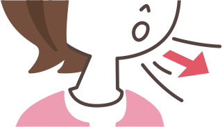 イメージ：吸入する前に、必ず息を吐き出します。