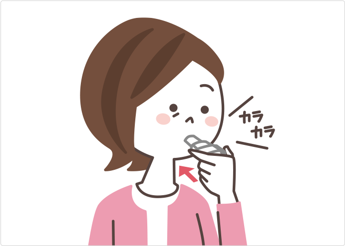 イメージ：息を吐き出してから正面を向いたまま速く、できるだけ深く吸入する