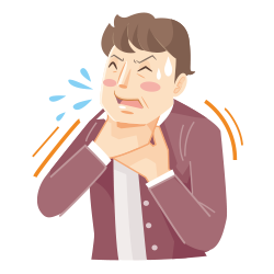 イメージ：アレルギー症状に苦しむ男性のイラスト