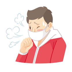 イメージ：咳をする男性のイラスト