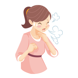 イメージ：咳き込む女性のイラスト