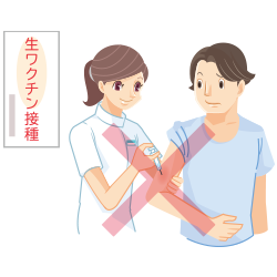 生ワクチンを摂取するイメージ