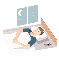 イメージ：仰向けで眠る男性のイラスト