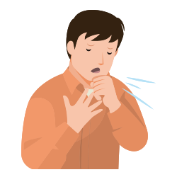 イメージ:咳をする男性のイラスト