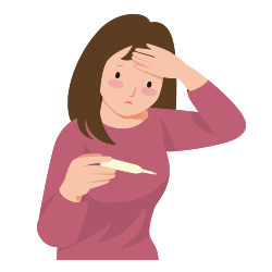 イメージ:熱を測る女性のイラスト