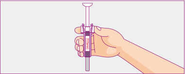 シリンジと薬液を確認します。