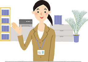 イメージ：案内をする女性