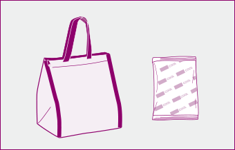 イメージ：クーラーボックスと保冷剤のイラスト